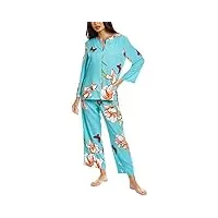 natori wild poppy ensemble pyjama motif coquelicot taille m (femme 38-40), verre