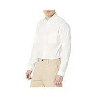 brooks brothers chemise boutonnée à manches longues pour homme, infroissable, extensible, couleur unie, blanc, 42 cm cou 84 cm manche