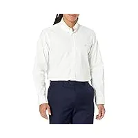 brooks brothers chemise de sport oxford extensible à manches longues pour homme - solide - sans repassage - extensible - oxford - manches longues - solide, blanc, m
