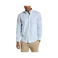 brooks brothers chemise de sport oxford extensible à manches longues pour homme - solide - sans repassage - extensible - oxford - manches longues - solide, bleu clair, l