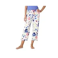 hue pantalon de pyjama capri en tricot imprimé bas de pijama, blanc-josie's floral, s femme