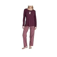 ringella pyjama femme avec motif imprimé 3511217, violet bordeaux, 48