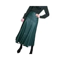 ownwfeat robe longue évasée en cuir taille haute pour femme, dark en8, 40
