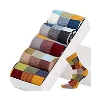 chewo chaussettes de compression pour hommes en coton peigné chaussettes de compression carrées colorées chaussettes habillées heureuses taille homme
