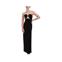 bcbgmaxazria robe de soirée longue sans bretelles w fil découpé cou corsage collé longueur plancher jupe colonne fente latérale, noir, 42 femme