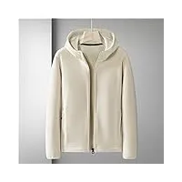 tjlss hiver épaissi chaud cardigan grande taille couleur unie veste ample sweat à capuche hauts de sport for hommes (color : wit, size : 3xl code)