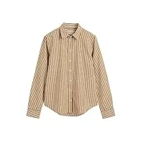 gant reg poplin striped shirt blouse, cannelle, 44 femme