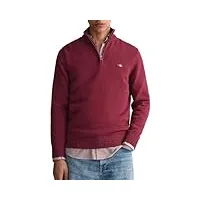 gant demi-fermeture éclair en coton décontracté sweater, rouge plumped, xxl homme