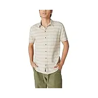 lucky brand chemise boutonnée en lin à manches courtes pour homme, multicolore, xx-large