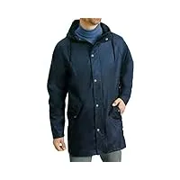 brandsseller imperméable veste de pluie pour hommes avec capuche manteau de pluie hydrofuge et coupe-vent - marine - l