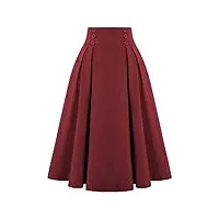 belle poque - bp2020 - jupe pour femme - motif treillis - style rétro et vintage des années 50 - taille haute - idéale pour la fête, m