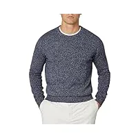 hackett london lw mouline crew pull-over, blue (navy/grey), m homme