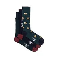 hackett london harry 3p chaussettes, green (forest green), l homme