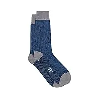 hackett london herringbone socks chaussettes, blue (navy), l homme