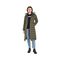 tommy hilfiger femme doudoune with fur hiver, vert (army green), m