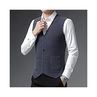 tjlss costume gilet cardigan printemps col en v pull d'affaires tricoté vêtements for hommes (color : gray, size : xl)