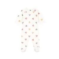 petit bateau pyjama dors bien avec zip mixte bébé, blanc marshmallow / multico, 3 mois