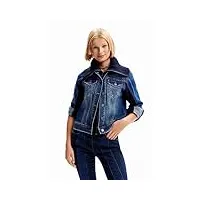desigual jacket_condor veste en jean pour femme, bleu, taille