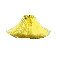 philaeec jupon en tulle pour femme - jupe courte - tutu - robe de ballet - jupe de bal - jupe plissée - pour femme - longueur : 40 cm - tour de taille : 55-95 cm, jaune, taille unique
