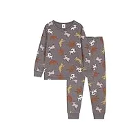petit bateau pyjama mixte enfant, gris bongris / multico, 10 ans