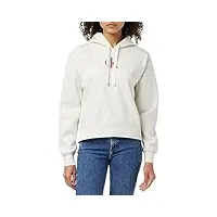 calvin klein jeans femme sweat à capuche gradient avec capuche, blanc (ivory), xs
