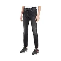tommy jeans homme jean scanton slim stretch, bleu (denim black), 34w / 32l