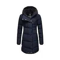 ragwear manteau d'hiver chaud matelassé pour femme avec capuche pavla intl xs-6xl, bleu marine 022, s