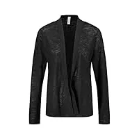 gerry weber cardigan ouvert pour femme avec fentes latérales à manches longues veste en tricot cardigan melange, noir , 42