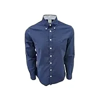 brooks brothers chemise boutonnée coupe ajustée pour homme, bleu marine (logo marine), xx-large