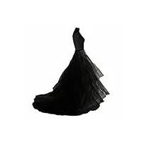 razzum blanc noir long train jupon for queue robes de soirée de mariage crinoline 3 cerceaux jupon décorations de mariage (color : b, size : one size)