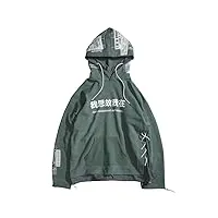 sweat à capuche hip hop pour hommes et femmes avec imprimé de caractères chinois streetwear sweatshirts d'automne hommes hoodies pull à capuche, en8, s