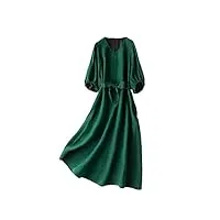 disimlarl grande robe trapèze en soie de mûrier pour femme - longueur moyenne - taille unique - buste 112 cm