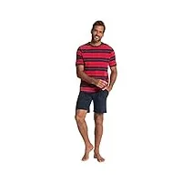 jp 1880 hommes grandes tailles l-8xl pyjama court avec t-shirt à rayures et short rouge poivron 4xl 813783520-4xl