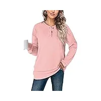 goldpkf tee shirt manche longue femme sweat-shirts femmes sweat manches longues mode chemise fille pullover sweat tops rose xx-large