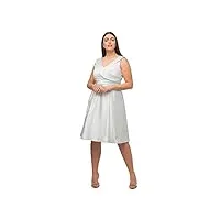 ulla popken femme grandes tailles robe de soirée, ligne en a, drapé, encolure en v, sans manches blanc cassé 62 817135200-60