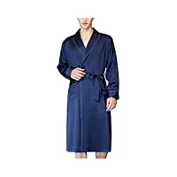 peignoir homme mulberry silk peignoir homme pyjamas luxe full length 100 silk peignoir long nightgrow,dark blue,l