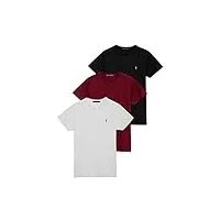 polo club lot de trois t-shirts noir, blanc et bordeaux avec col ras du cou et logo rigby go herren