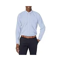 brooks brothers chemise de sport à manches longues en tissu oxford stretch infroissable pour homme, vichy bleu clair, taille m