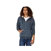 quiksilver men's keller sherpa zip hoodie sweatshirt, navy blazer heather 234, medium