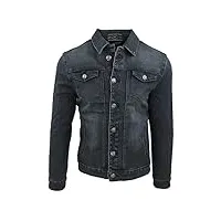 evoga veste de jeans hommes casual denim veste veste moto slim fit veste, #a1 gris foncé, s