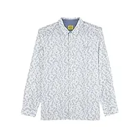 oxbow p2cerling chemise manches longues microprint blanc