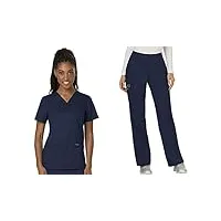 cherokee scrubs for women v-top ww620 pantalon à enfiler à jambe droite taille mi-haute ww110 bleu roi taille xxl
