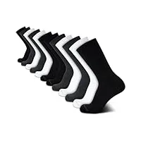 cole haan chaussettes de sport pour homme – performance cushion crew socks (lot de 12), noir/blanc/gris, 7-12, noir/blanc/gris., 7-12