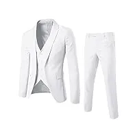 2023 nouveau style sommer - costume slim 3 pièces pour homme - veste et pantalon pour fête de mariage, blanc, s