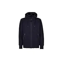 c.p. company diagonal raised fleece goggle hoodie, bleu (total eclipse blue), xxl
