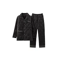 tjlss les jeunes et les personnes d'âge moyen peuvent des vêtements de maison pyjamas for hommes manteau d'hiver épais en molleton de corail (color : d, size : l)