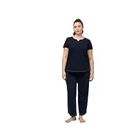ulla popken pyjama, oversized shoulder, nachtblau, 48-50 femme