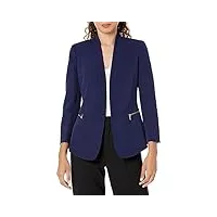 anne klein veste cardigan avec poche zippée pour femme, bleu normandie, 10