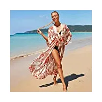 cazaru robe de plage en mousseline de soie longue plage couvrir femme maillots de bain bikini tunique longue paréos robe plage tenue de plage