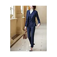 cazaru plaid suit women's office ladies business work uniform style pants suit pantalon de costume pour femme
